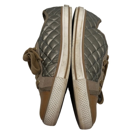 Tory Burch Gold Quilted Lace Up Cap Toe Sneakers Size 8.5 Women’s - Picture 6 of 10